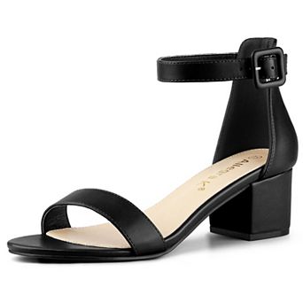 Women's Block Low Heels Ankle Strap Sandals