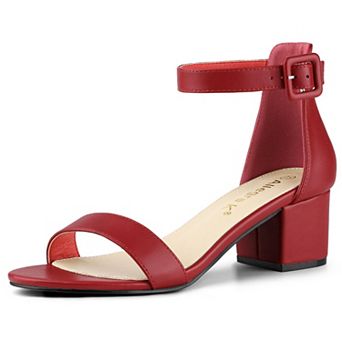 Women's Block Low Heels Ankle Strap Sandals
