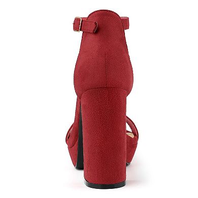 Women's Ankle Strap Platform Chunky Heels Sandals