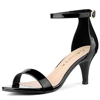 Women's Ankle Strap Kitten Heeled Open Toe Stiletto Heels Sandals
