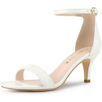 Women's Ankle Strap Kitten Heeled Open Toe Stiletto Heels Sandals