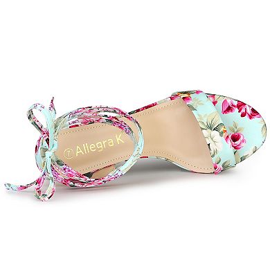 Women's Block Heel Sandals Lace Up Heels