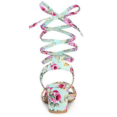 Women's Block Heel Sandals Lace Up Heels