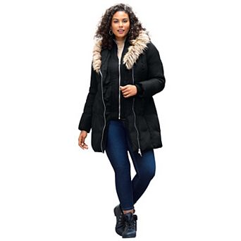 Roaman's Women's Plus Size Plus Size Double Layer Puffer Coat