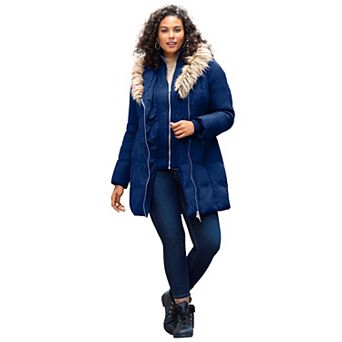 Roaman's Women's Plus Size Plus Size Double Layer Puffer Coat