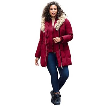Roaman's Women's Plus Size Plus Size Double Layer Puffer Coat