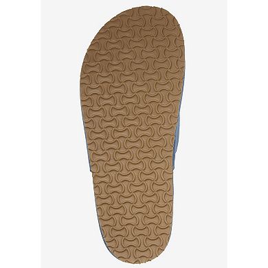 Comfortview Women's The Maxi Leather-Like Adjustable Slip On Footbed Sandal