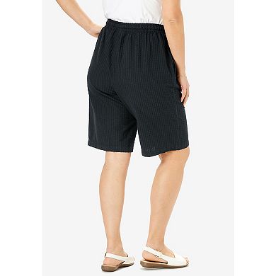 Woman Within Plus Size Seersucker Short