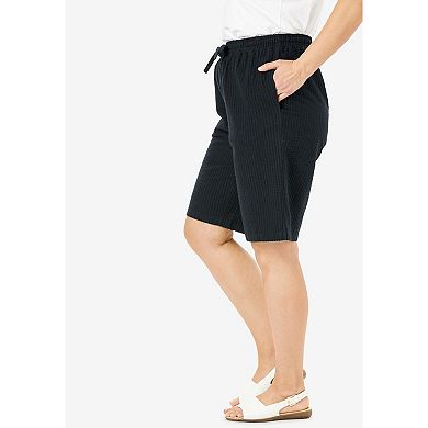 Woman Within Plus Size Seersucker Short