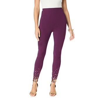 Roaman's Women's Plus Size Embellished Leggings