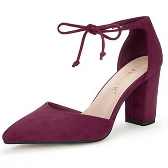 Women's Ankle Tie Point Toe Dress Pumps