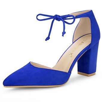 Women's Ankle Tie Point Toe Dress Pumps