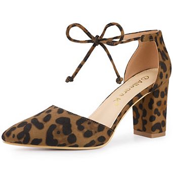 Women's Ankle Tie Point Toe Dress Pumps