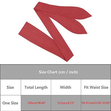 Women Solid Obi Belt, Bowknot Self Tie Wrap Wide Sash Waistband Belt for Dress