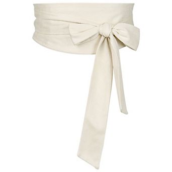 Women Solid Obi Belt, Bowknot Self Tie Wrap Wide Sash Waistband Belt for Dress