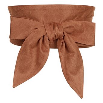 Women Solid Obi Belt, Bowknot Self Tie Wrap Wide Sash Waistband Belt for Dress