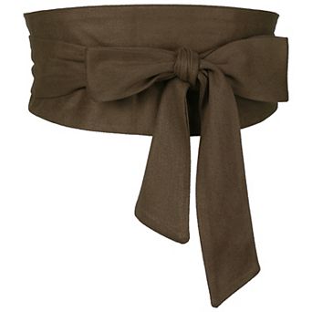 Women Solid Obi Belt, Bowknot Self Tie Wrap Wide Sash Waistband Belt for Dress