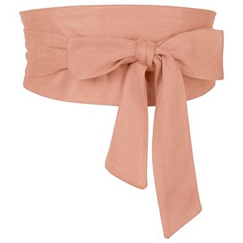 Women Solid Obi Belt, Bowknot Self Tie Wrap Wide Sash Waistband Belt for Dress