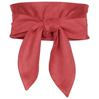 Women Solid Obi Belt, Bowknot Self Tie Wrap Wide Sash Waistband Belt for Dress