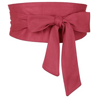 Women Solid Obi Belt, Bowknot Self Tie Wrap Wide Sash Waistband Belt for Dress