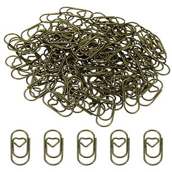Paper Clip Heart-Shaped Cute Decorative Fun Clips Bookmarks 0.8 Inch for Office Home, Pack of 100