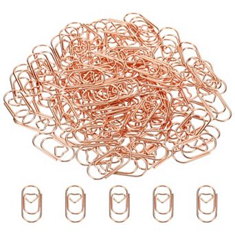 Paper Clip Heart-Shaped Cute Decorative Fun Clips Bookmarks 0.8 Inch for Office Home, Pack of 100