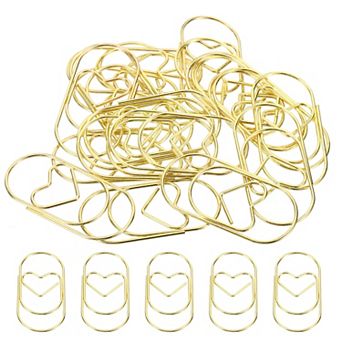 Paper Clip Heart-Shaped Cute Decorative Fun Clips Bookmarks 2 Inch for Office Home, Pack of 20