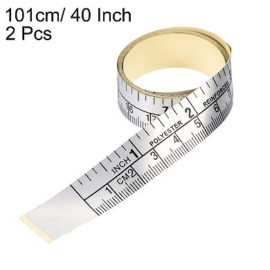 2pcs Self-Adhesive Measuring Tape with Fractions, Workbench Ruler