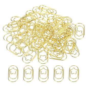 Paper Clip Star-Shaped Cute Decorative Fun Clips Bookmarks 0.9 Inch for Office Home, Pack of 50