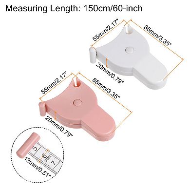 2 Pcs Body Measure Tape 60" Automatic Telescopic Tape Measure Retractable Durable Measuring Tape