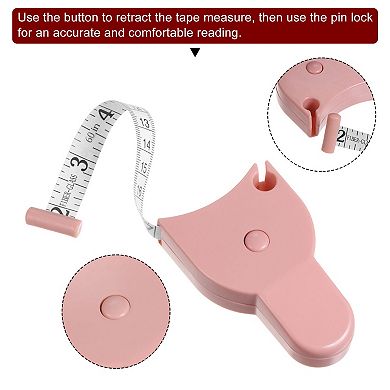 2 Pcs Body Measure Tape 60" Automatic Telescopic Tape Measure Retractable Durable Measuring Tape
