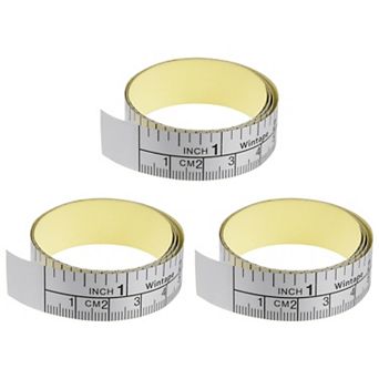 3 pc Self Adhesive Measuring Tape 24 Inch English Metric Left to Right Peel and Stick Tape Measure