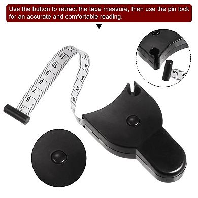 2pcs Body Measure Tape 150cm Automatic Telescopic Tape Measure Retractable Measuring Tape