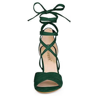 Women's Block Heeled Lace Up Sandals