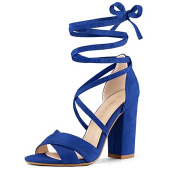 Women's Block Heeled Lace Up Sandals