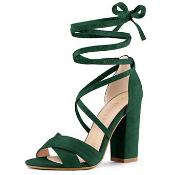 Women's Block Heeled Lace Up Sandals
