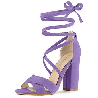 Women's Block Heeled Lace Up Sandals
