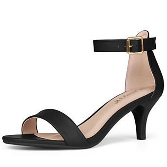 Women Open Toe Kitten Heeled Ankle Strap Sandals