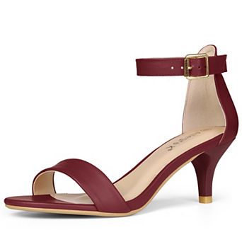 Women Open Toe Kitten Heeled Ankle Strap Sandals