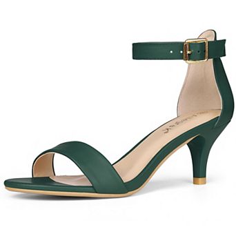 Women Open Toe Kitten Heeled Ankle Strap Sandals