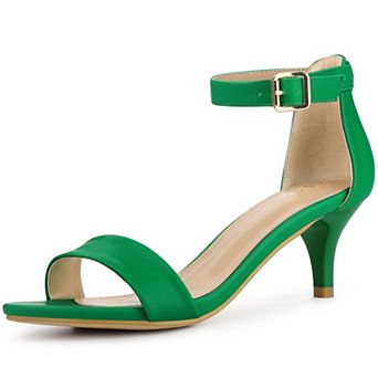 Women Open Toe Kitten Heeled Ankle Strap Sandals