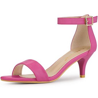 Women Open Toe Kitten Heeled Ankle Strap Sandals