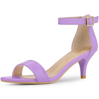 Women Open Toe Kitten Heeled Ankle Strap Sandals