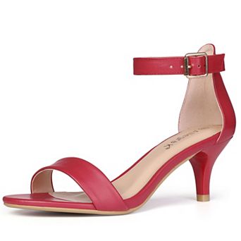 Women Open Toe Kitten Heeled Ankle Strap Sandals