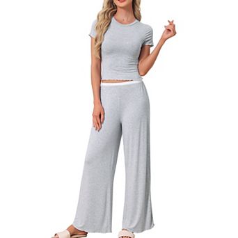 Women's Pajama Sets Ruffled Short Sleeve and Long Pants Lounge Sets 2 pc Soft Pj Set