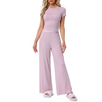 Women's Pajama Sets Ruffled Short Sleeve and Long Pants Lounge Sets 2 pc Soft Pj Set