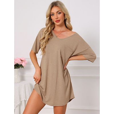 t shirt sleep dress CzDolay Sleepshirts Women's Nightwear Sleepwear Short Sleeves