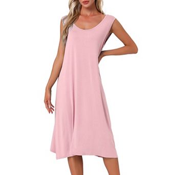Women's Cotton Long Nightgown Sleeveless Sleepwear Nightshirt Sleep Dress Full Slip Lounge Dress