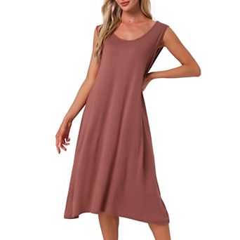 Women's Cotton Long Nightgown Sleeveless Sleepwear Nightshirt Sleep Dress Full Slip Lounge Dress