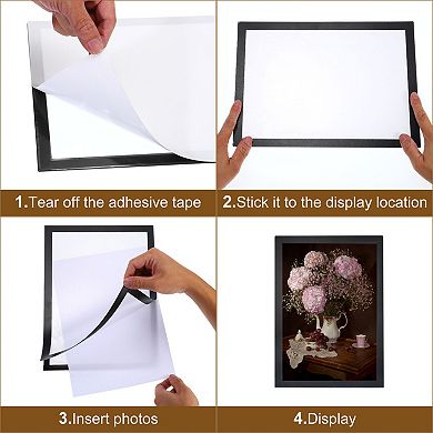 Magnetic Sign Holder 12.8" x 9.4", 12 Pcs A4 Magnetic Display Frame Self Adhesive Reusable